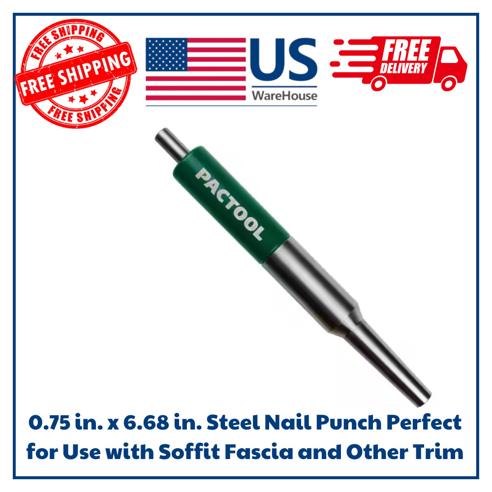 0.75 in. x 6.68 in. Steel Nail Punch Perfect for Use with Soffit Fascia and Othe
