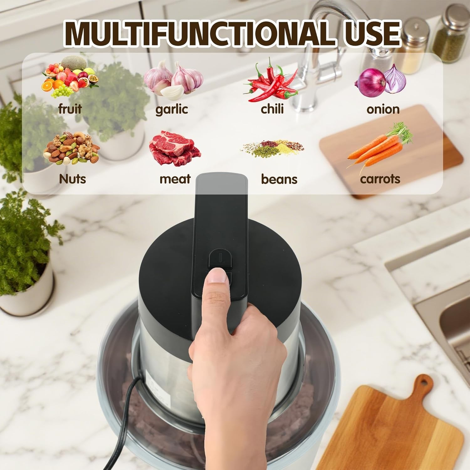Versatile 6L Food Grinder with Dual Speed Control & Dishwasher Safe Parts