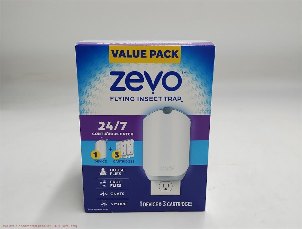 Zevo Flying Insect Indoor Light Fly Trap Starter Kit – 1 Trap + 3 Refills