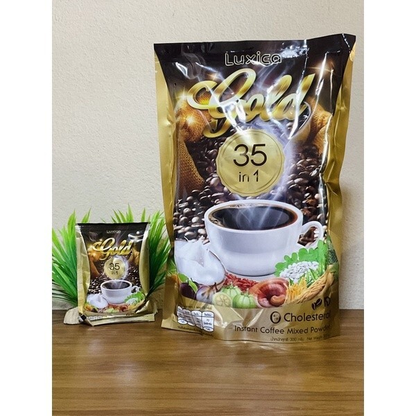 10x Luxica Gold Instant Coffee Mix 35 in 1 Herbal No Sugar Diet Drink Healthy