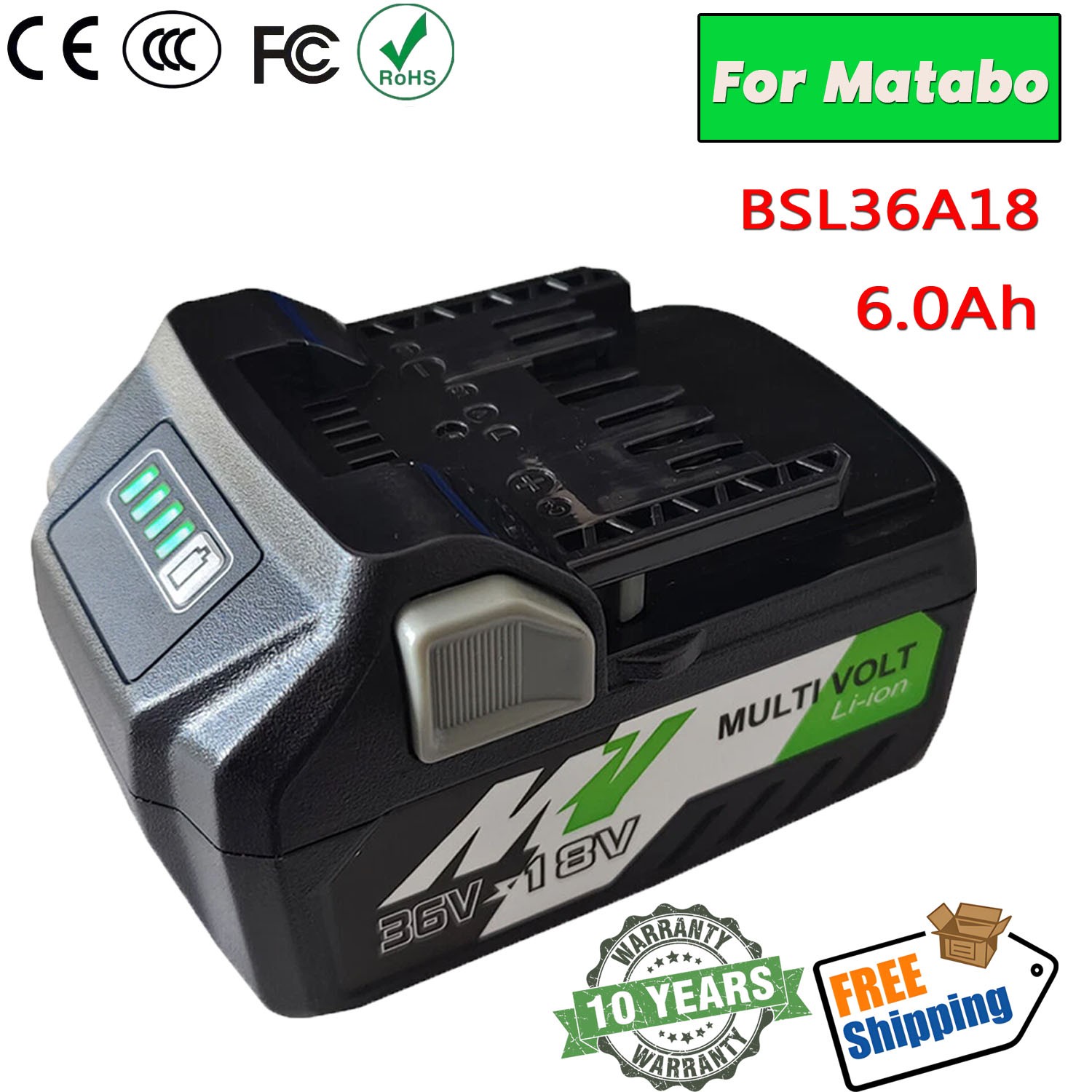 6Ah For Metabo HPT 36V/18V BSL36A18 Li-Ion Battery multiVolt 372121M BSL36B18