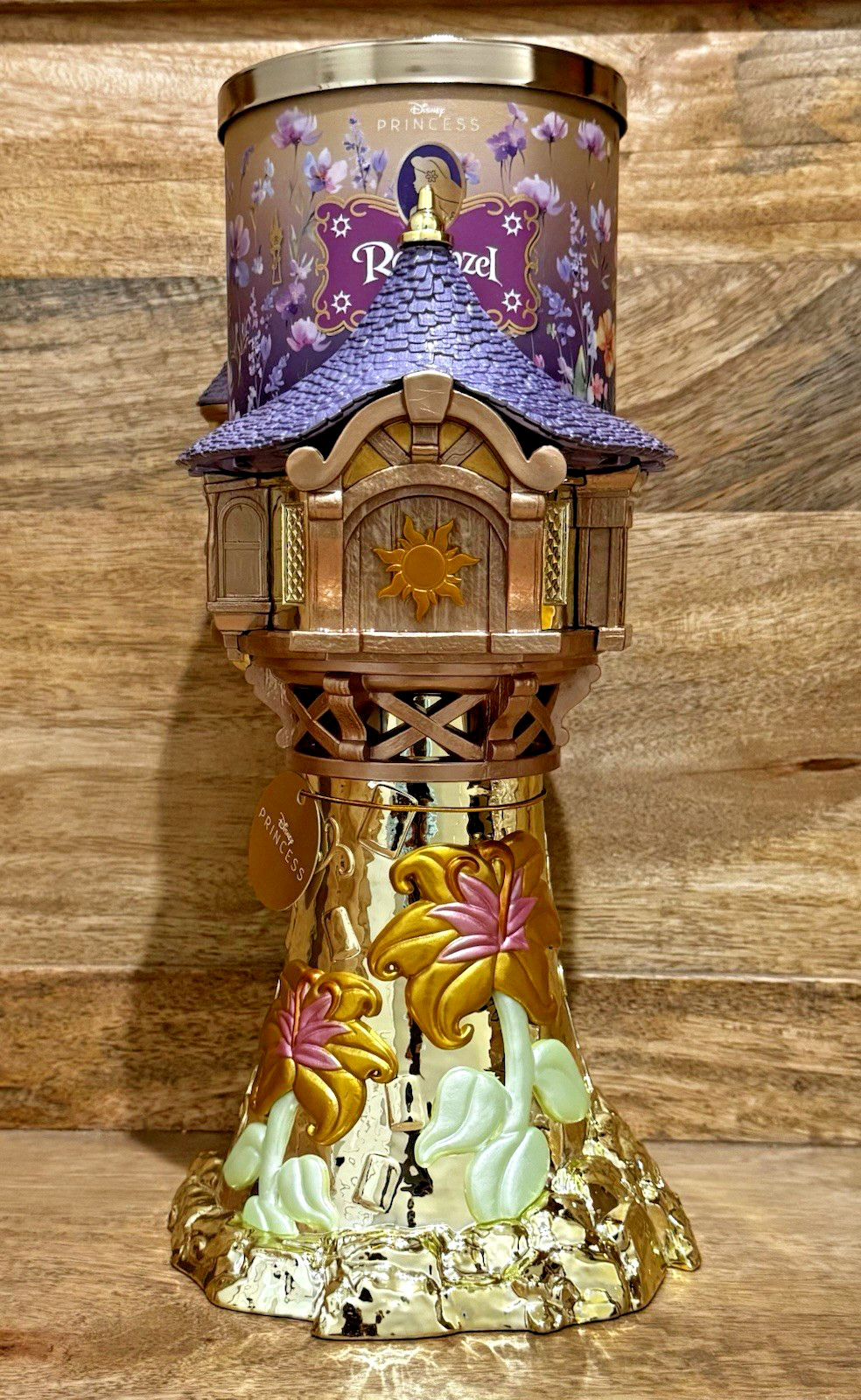 Bath & Body Works Disney Princess Rapunzel Tower 3 Wick Candle Holder ~ NIB