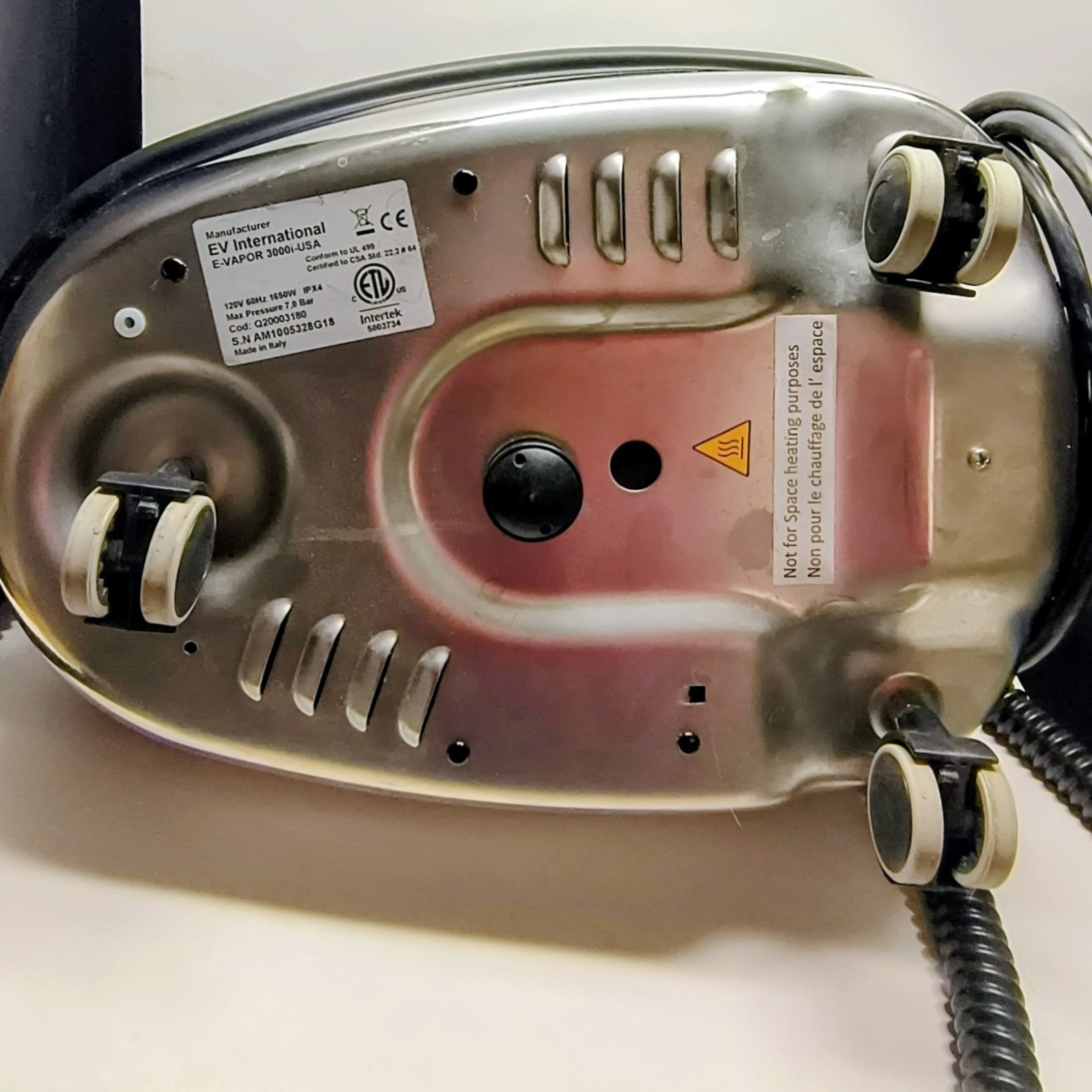 EV International 3000i Dry Vapor Steam Cleaner w/Accessories Bundle Tested Works