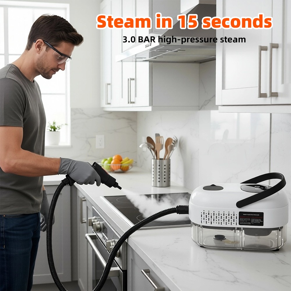3000W Handheld Steam Cleaner High Pressure & High Temp for Home Car Cleaning Kit