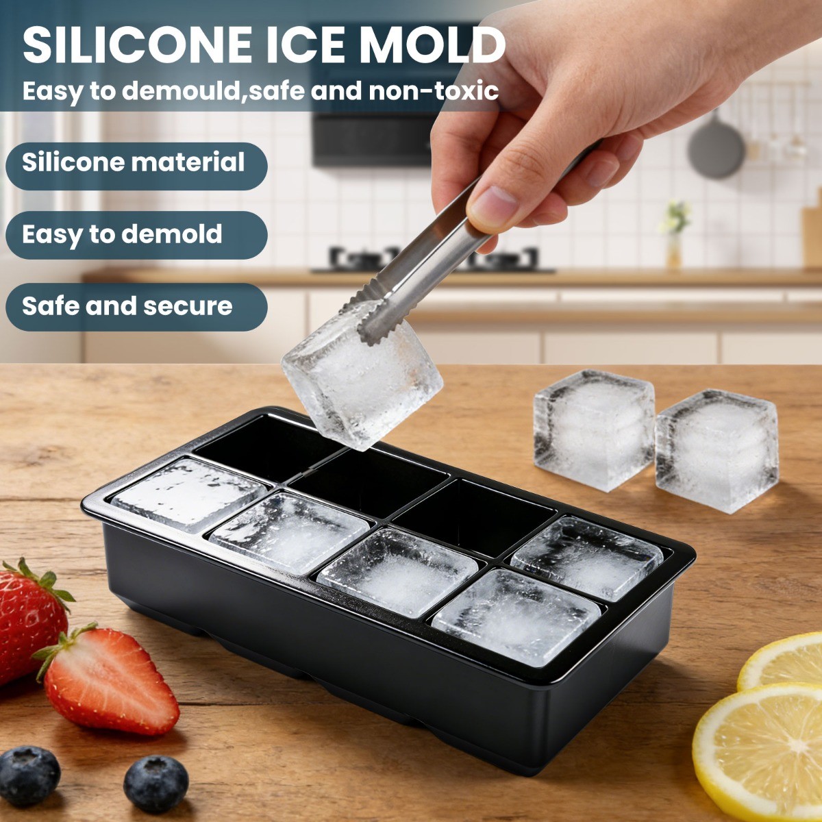 ICE Balls Maker Silicone Round Sphere Trays Molds Ice Cube for Whiskey Cocktails
