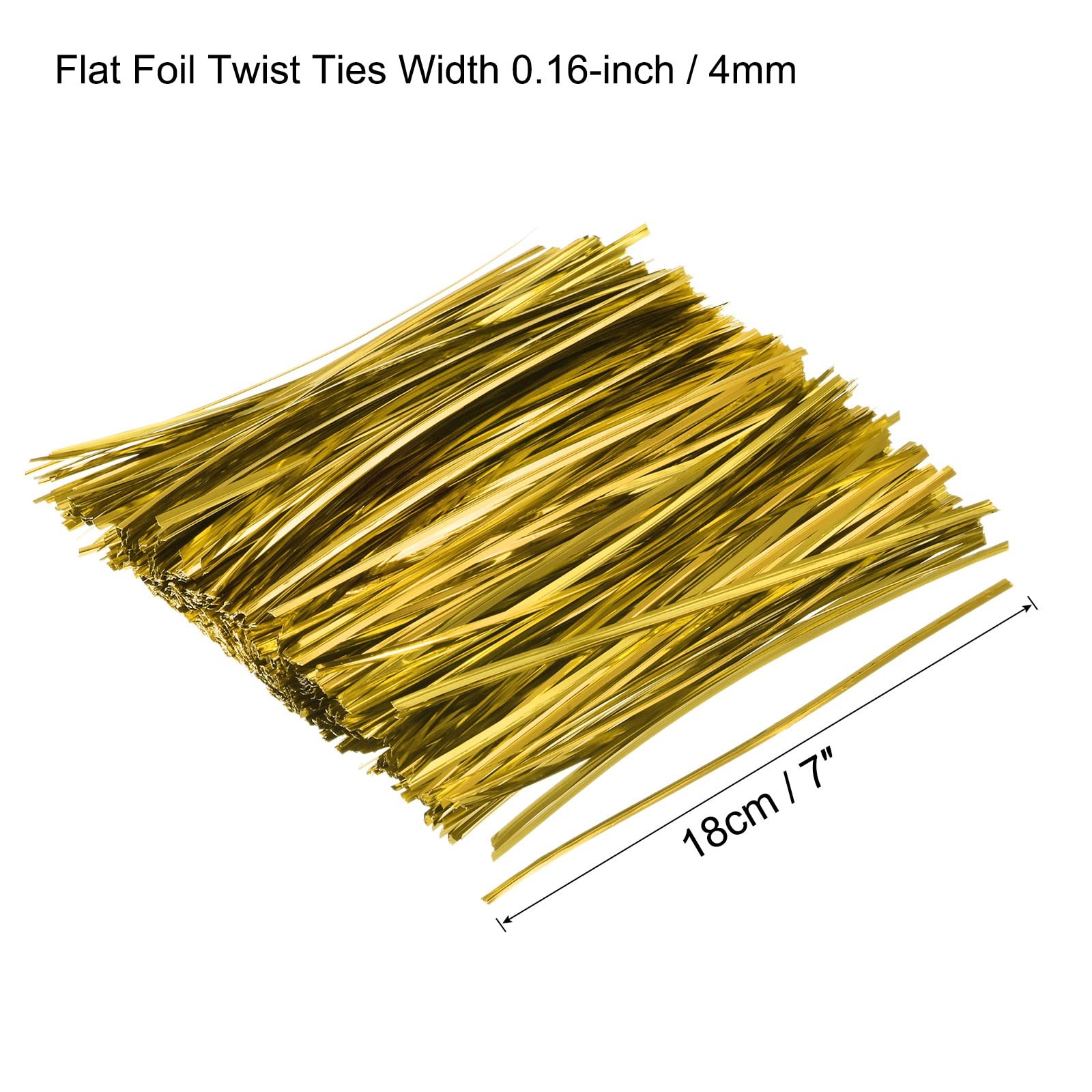Foil Twist Ties 7″ Metallic Plastic Closure for Bread, Candy, Gifts 750 Pack