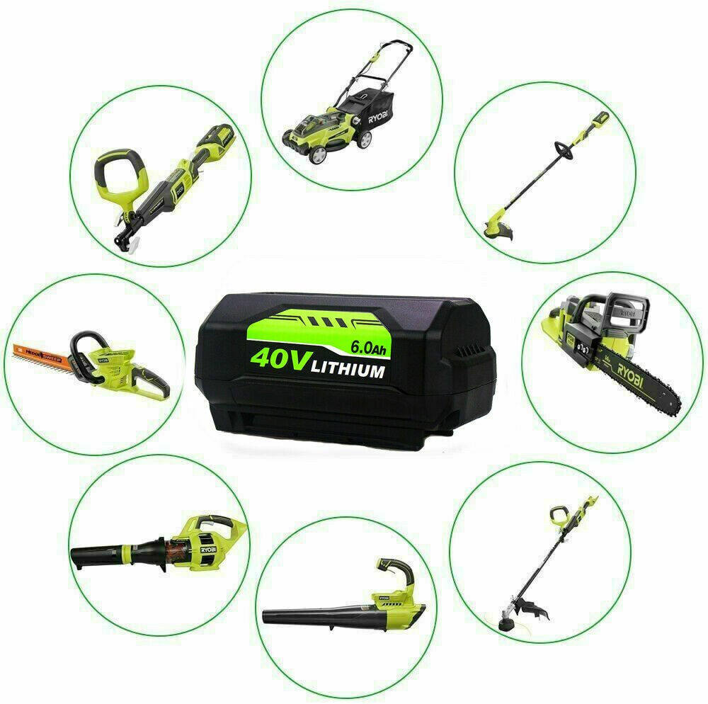 6.0Ah For Ryobi 40V Lithium Battery or Charger High Capacity OP4015 OP4026 OP401