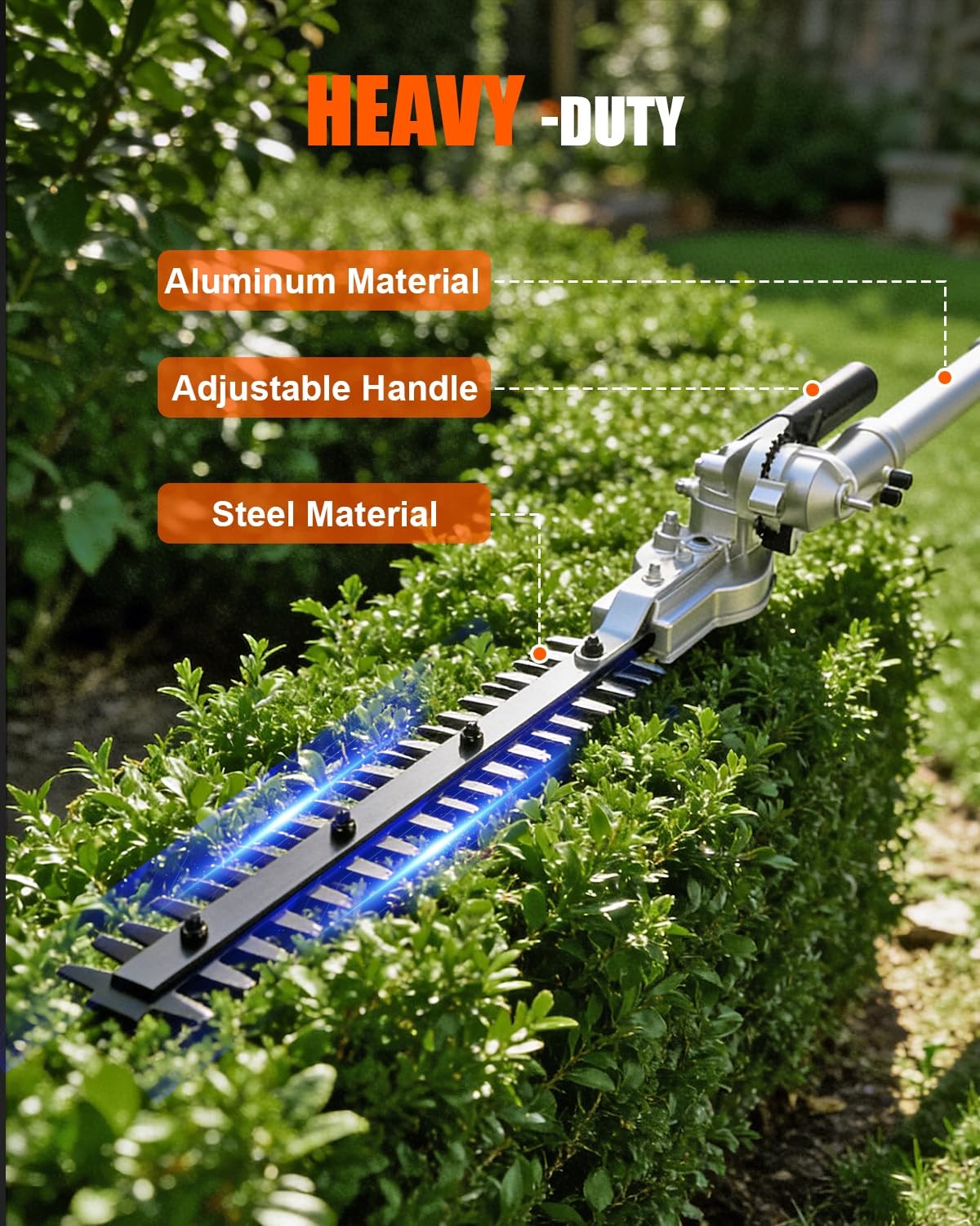 Hedge Trimmer Attachment 16 Inch Universal Design 180° Rotation Capability
