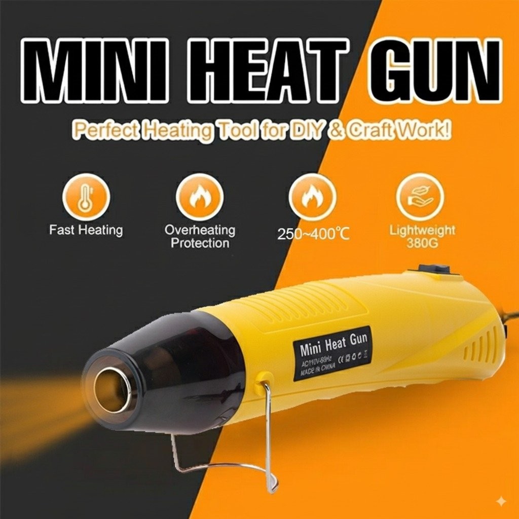 Mini Hot Air Gun for DIY Crafts Portable Heat Air Gun Tool for Embossing Shrink