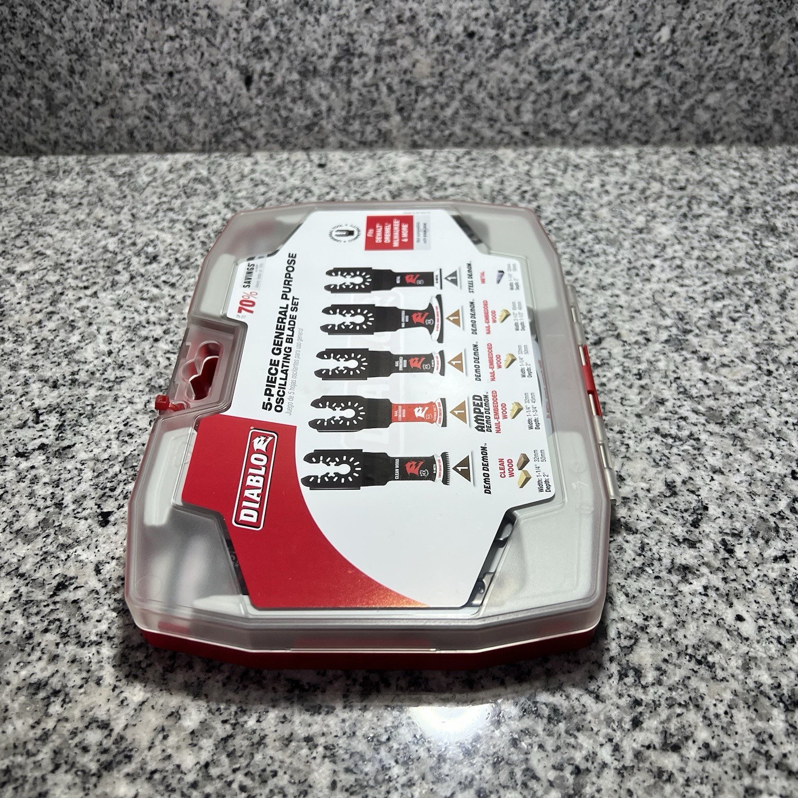 DIABLO Universal Wood & Metal Bi-Metal & Carbide Oscillating Blade Set (5-Piece)