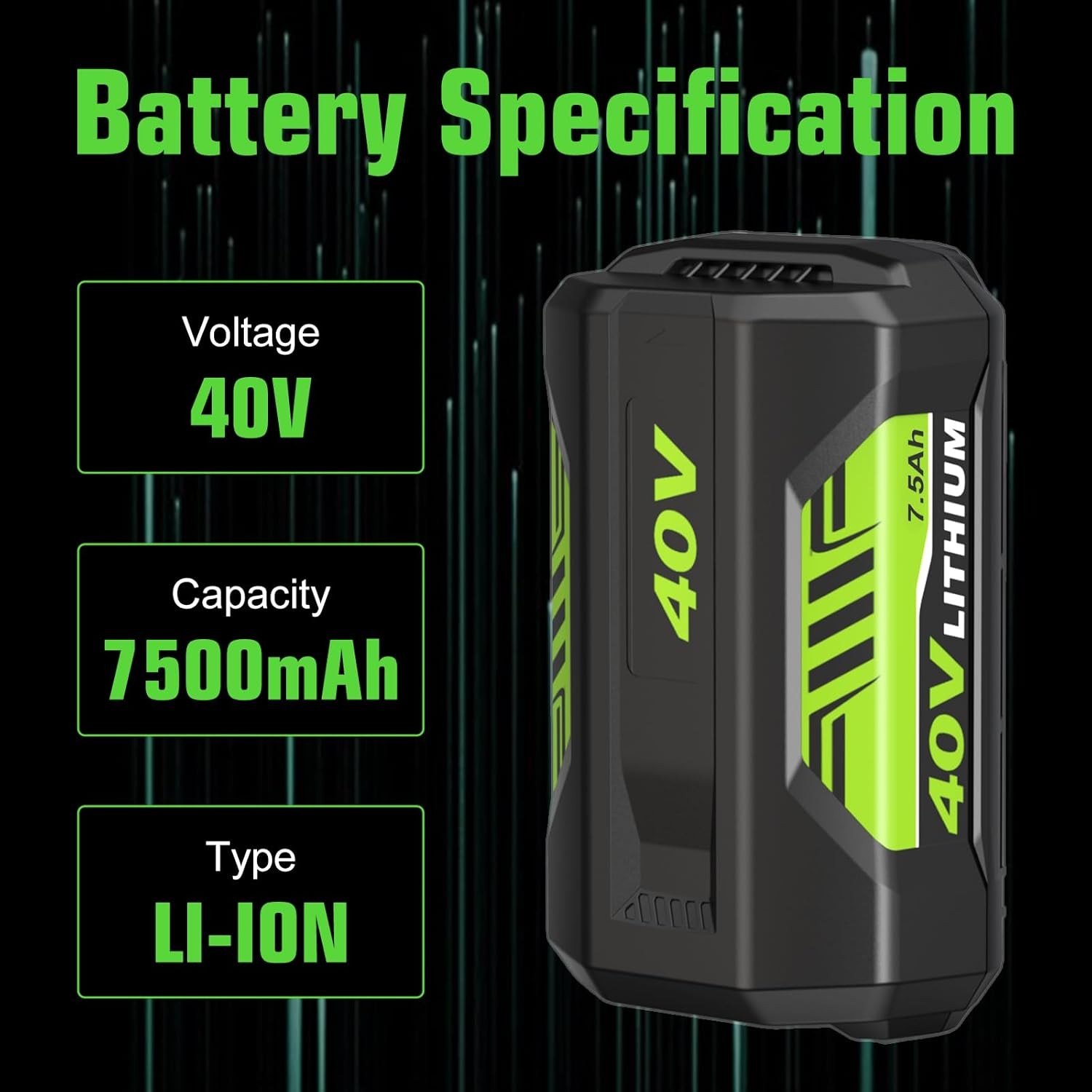 7500mAh Extend Capacity Replacement for Ryobi 40V Battery Compatible with Ryobi