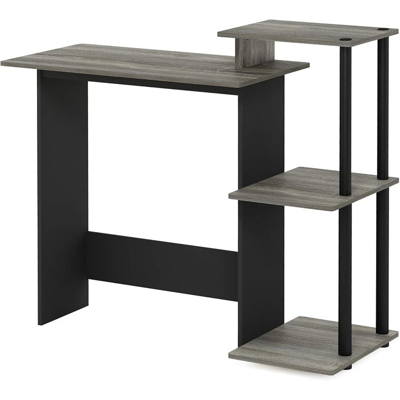 Compact Computer Desk W/ 3 Open Shelves Home Office Study Gaming Setup New