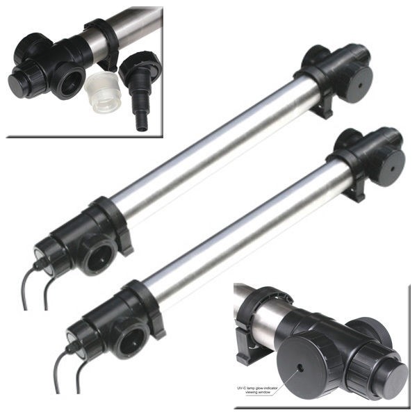 2x 75W (150W) Stainless Steel Pond Pool UV Clarifier Sterilizer High Pressures