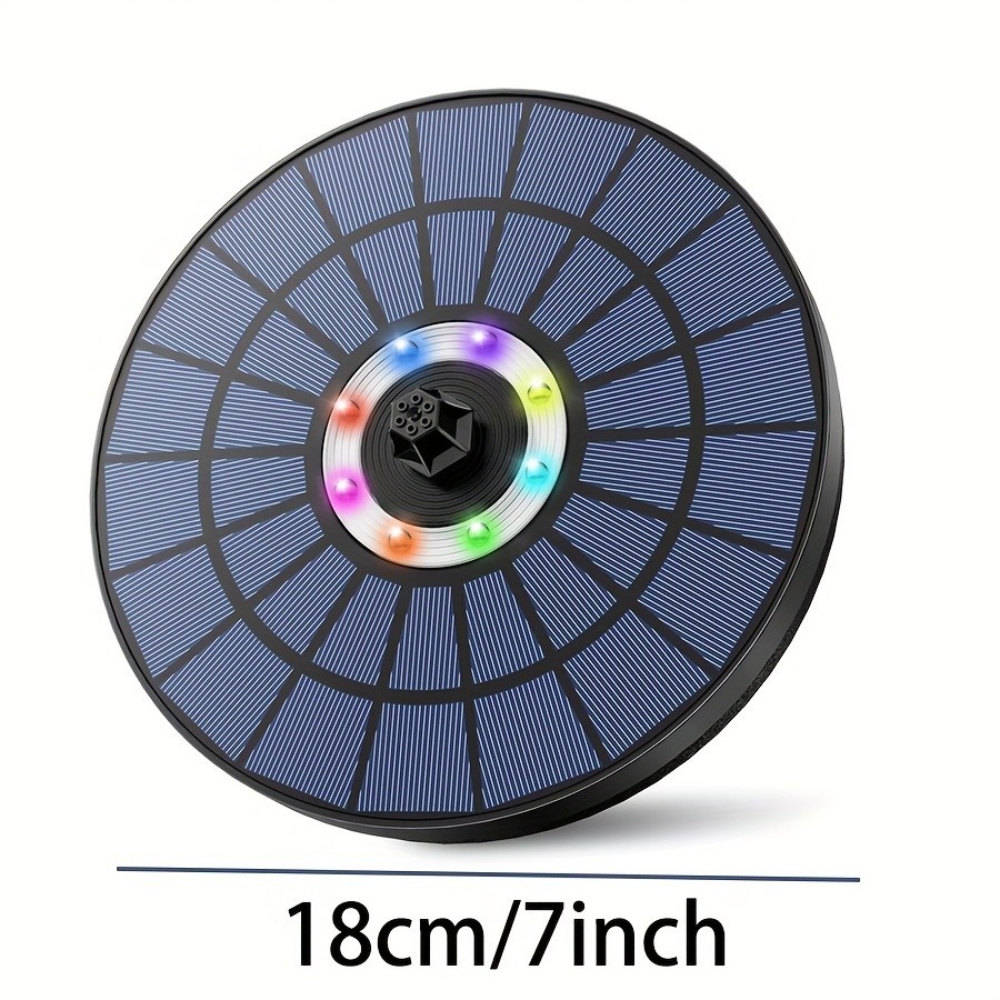 5.5w color solar water Fountain, equipped with LED lights and built-in 1500mAh
