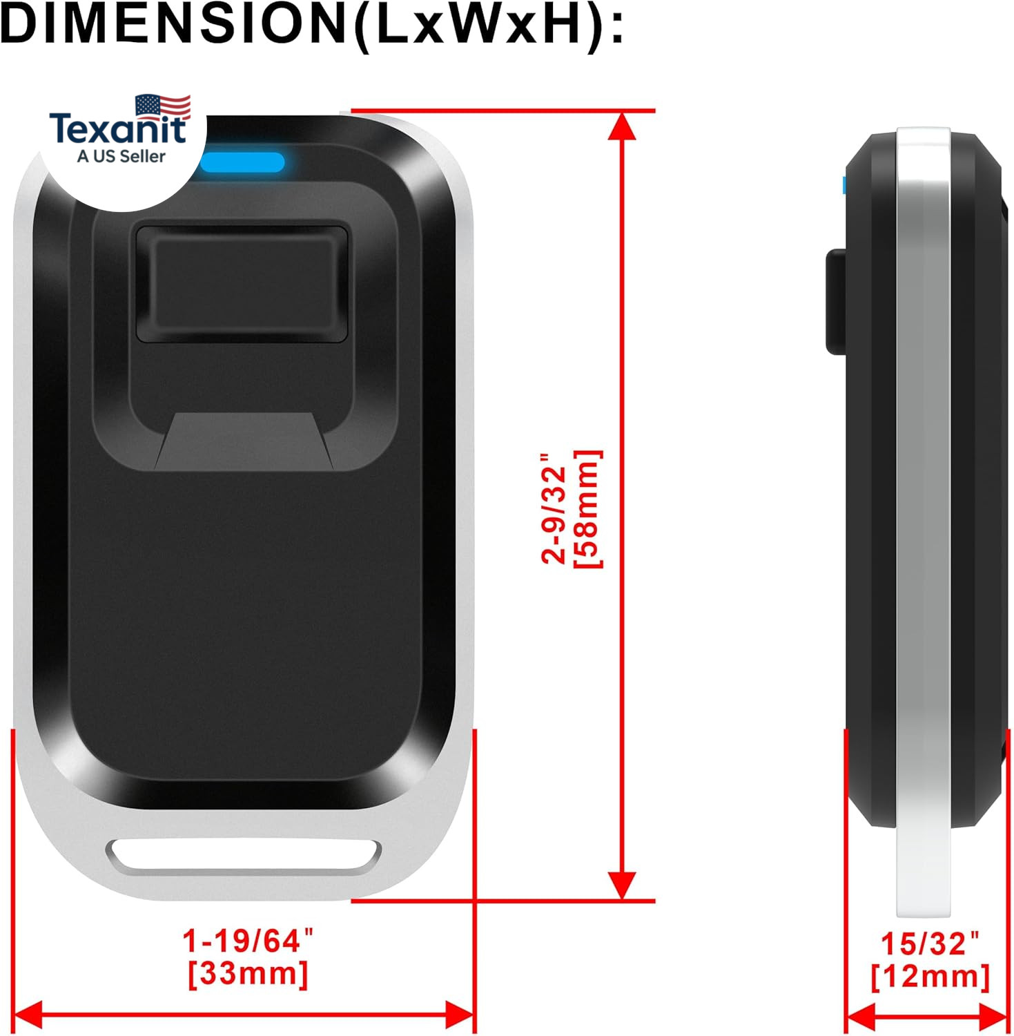 RF Wireless Gate Door Opener Remote Control Transmitter 433.92Mhz Replacement fo