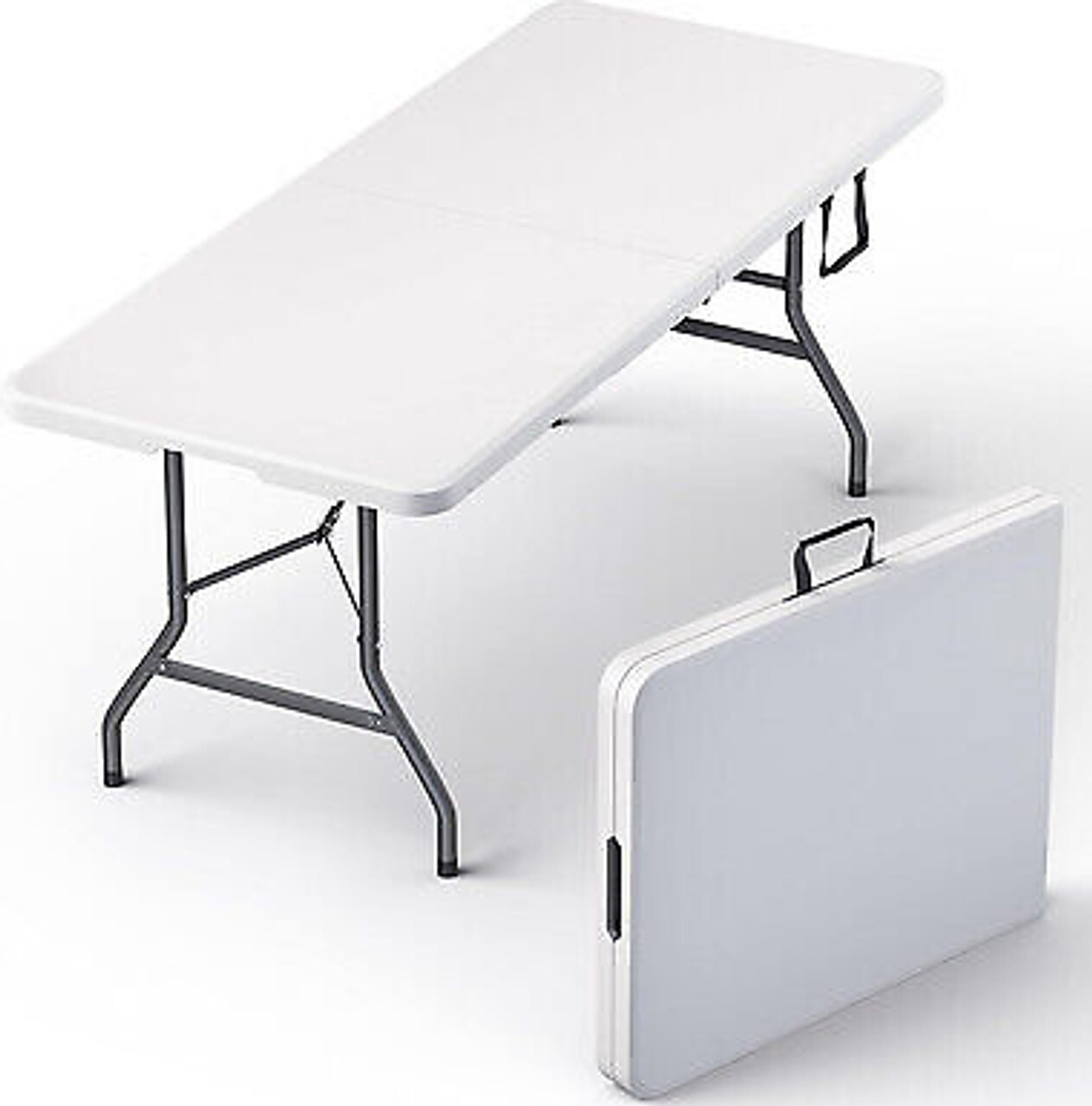 Used 6-Ft Plastic Folding Table – Ideal for Indoor/Outdoor Dining & Party Use