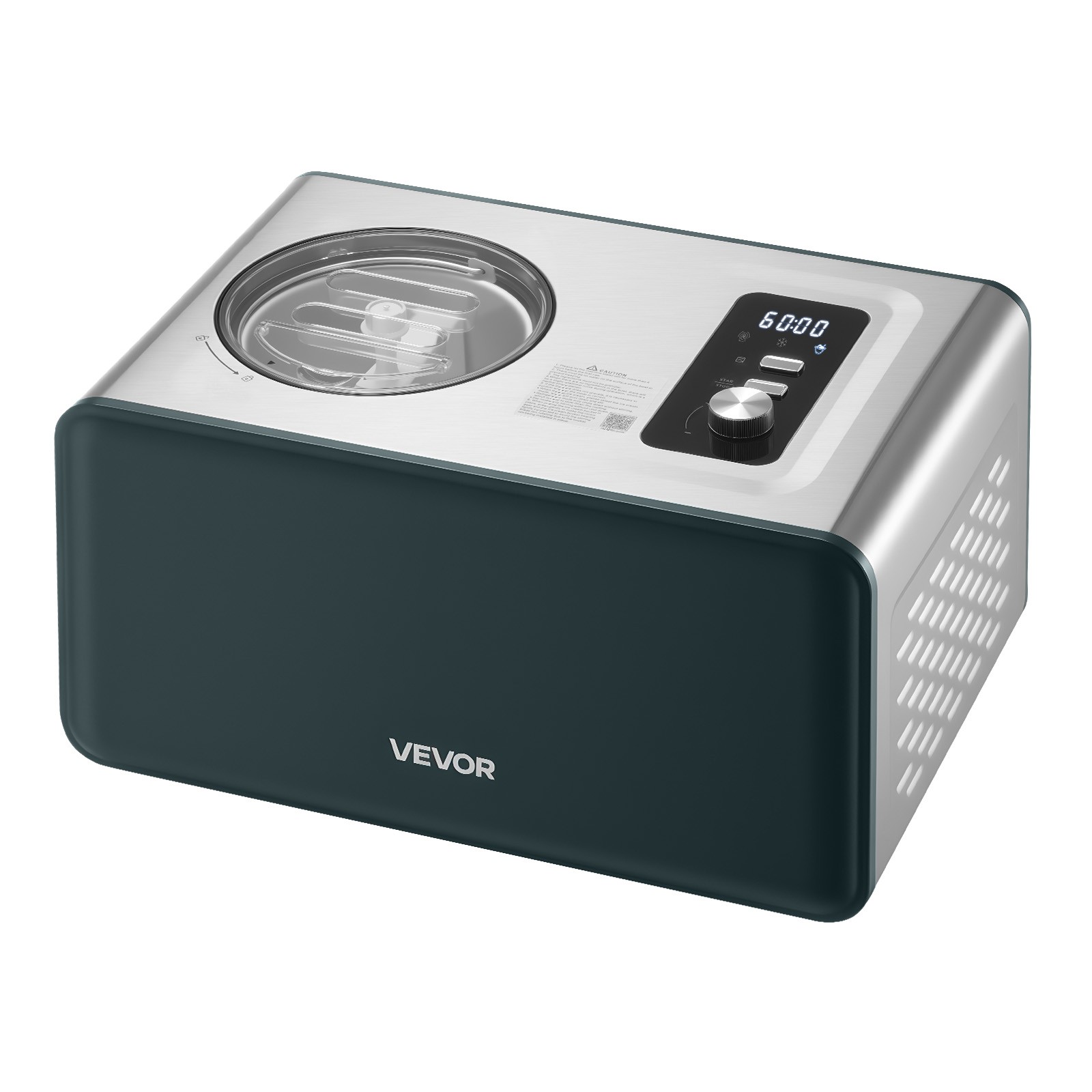 VEVOR 1.5 QT Automatic Ice Cream Maker with Built-in Compressor No Pre-freezing