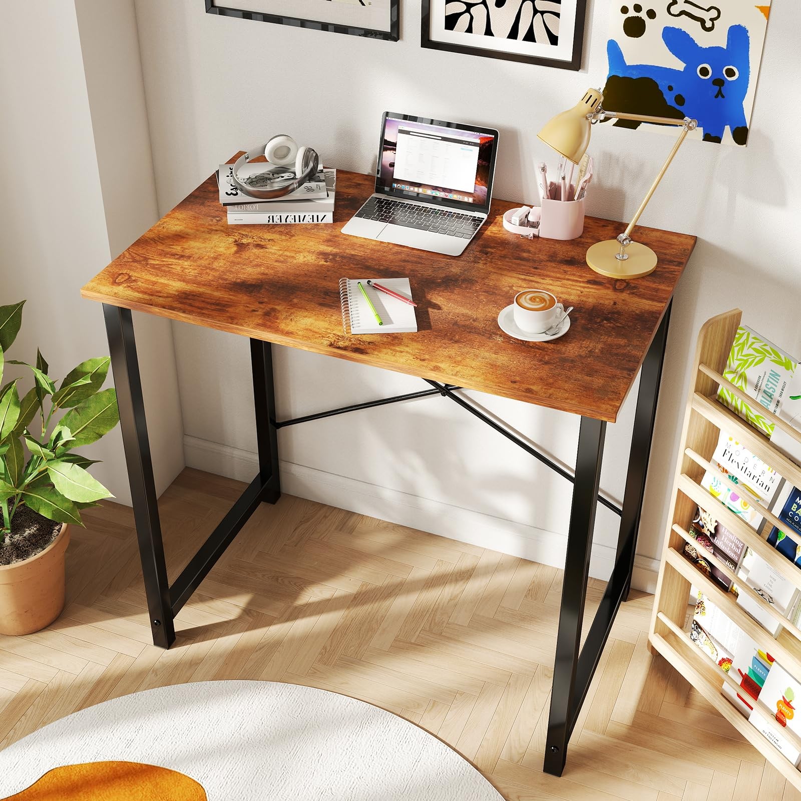 31 Inch Small Computer Desk for Home Office, Modern Study Writing Gaming Work…
