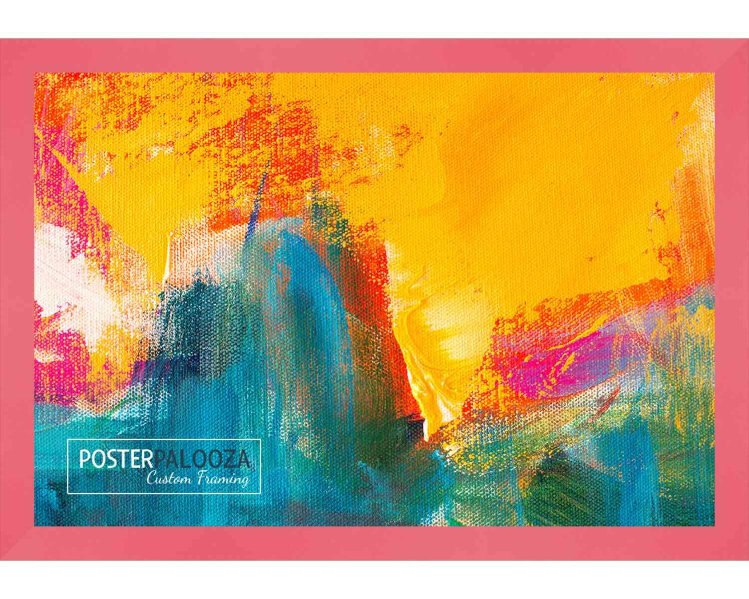 Photo Size Classic Modern Red Frame – UV Acrylic, Backing, Hanging Hardware