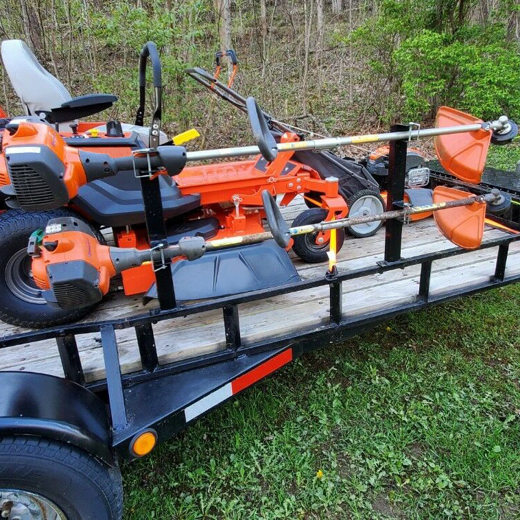2 Place Weeder Trimmer Rack Holders Carrier For Open Landscape Truck Trailer