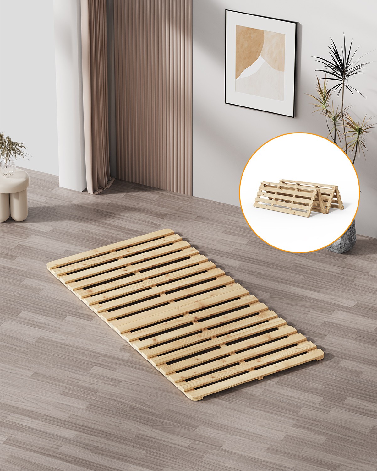 NAIZEA Japanese Tatami Mat, Foldable Tatami Bed Frame Twin Full Queen Floor Bed