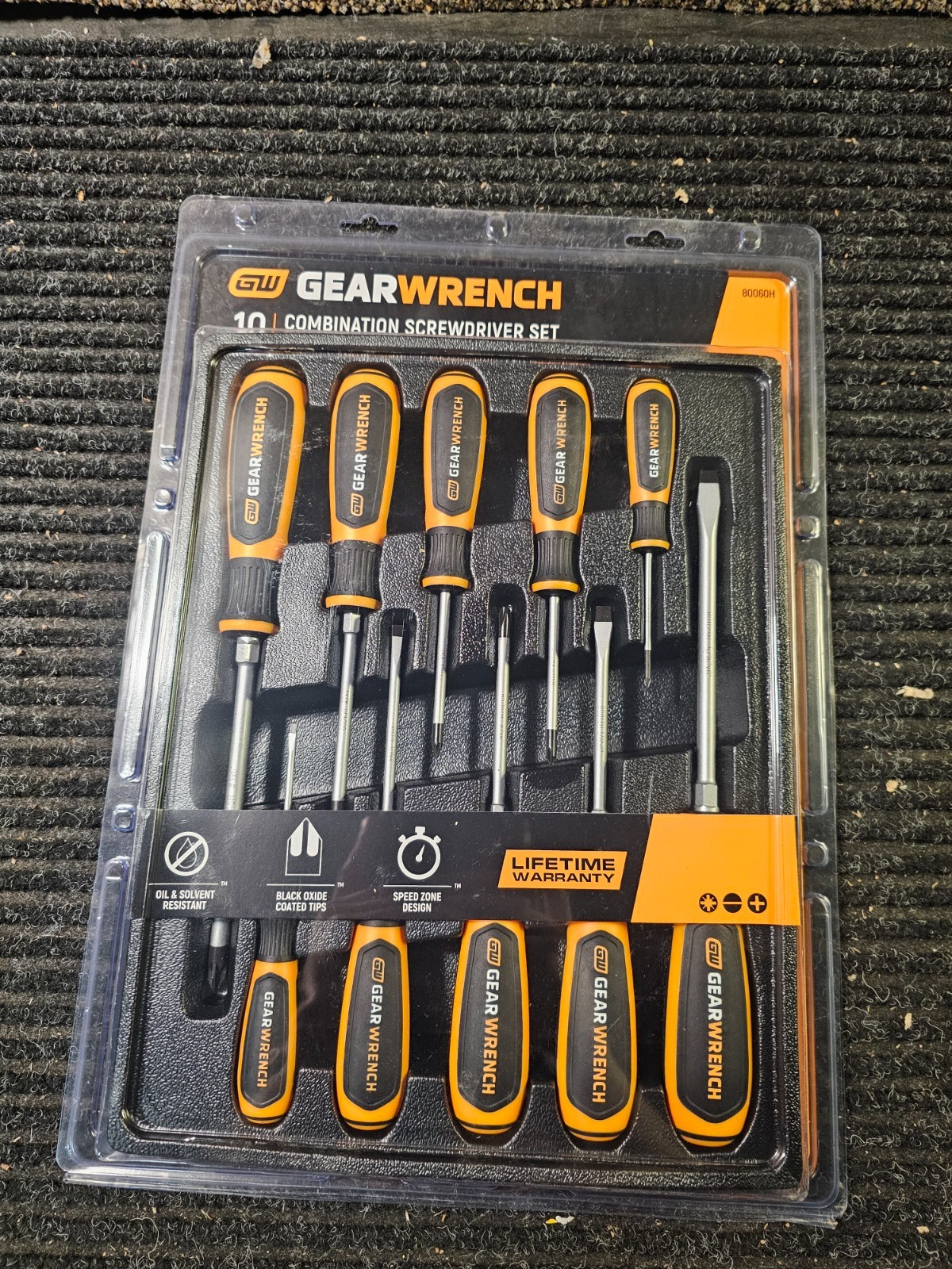GEARWRENCH 80060H 10-Piece Phillips/Slotted/Pozidriv Dual Material Screwdriver