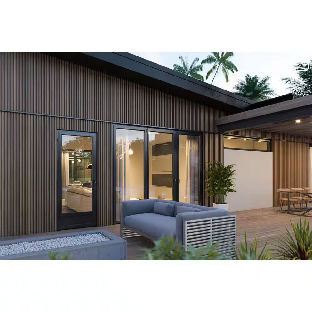 9.8 In. X 107 In. X 1 In. 4 Grid Composite Cladding Siding Outdoor Wall Panel in