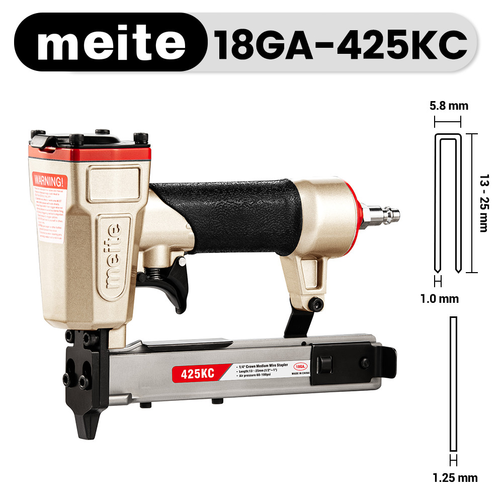 meite 425KC Narrow Crown Stapler, Fits 18 Gauge 1/4″ Crown 1/2″ to 1″ Staples