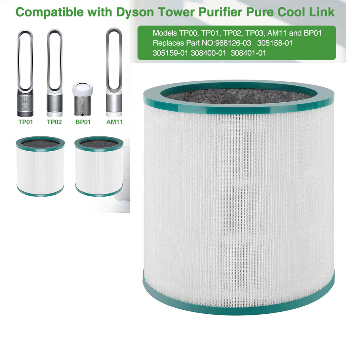 Replacement Air Purifier Filters For All Dyson Pure Cool Link Models TP01 TP02