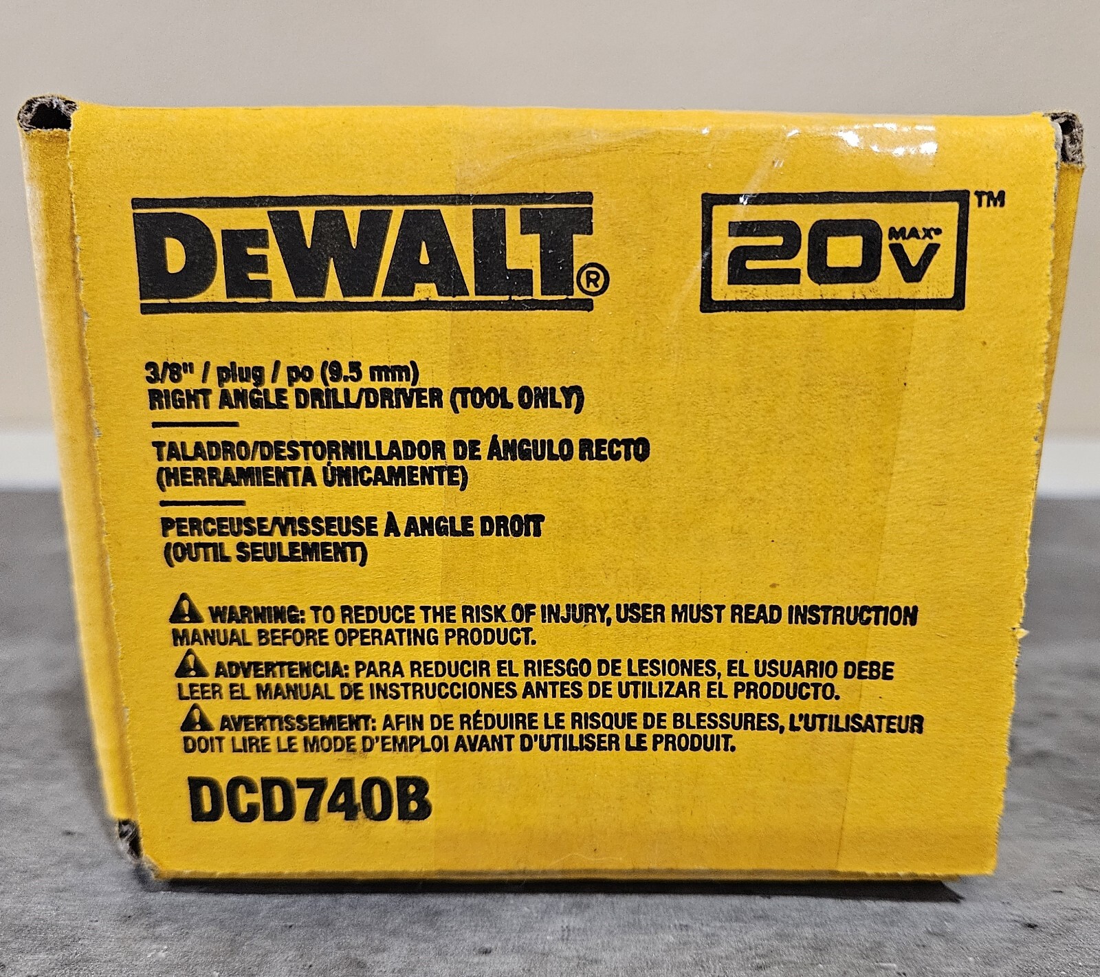 New DeWalt 20v Max Cordless 3/8″ Right Angle Drill/Driver DCD740B 90 Degree
