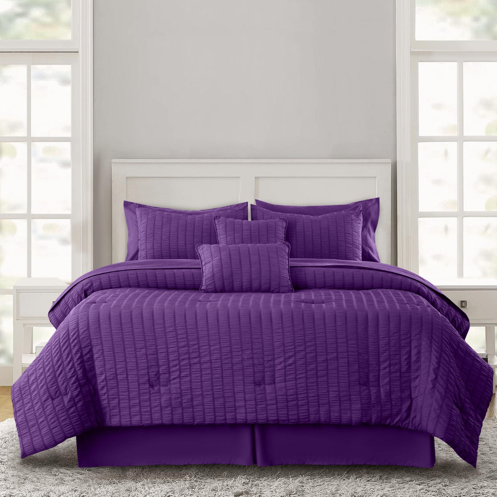 10 Piece Comforter Set Bed in a Bag All Season Reversible Bedding Comforter Sets