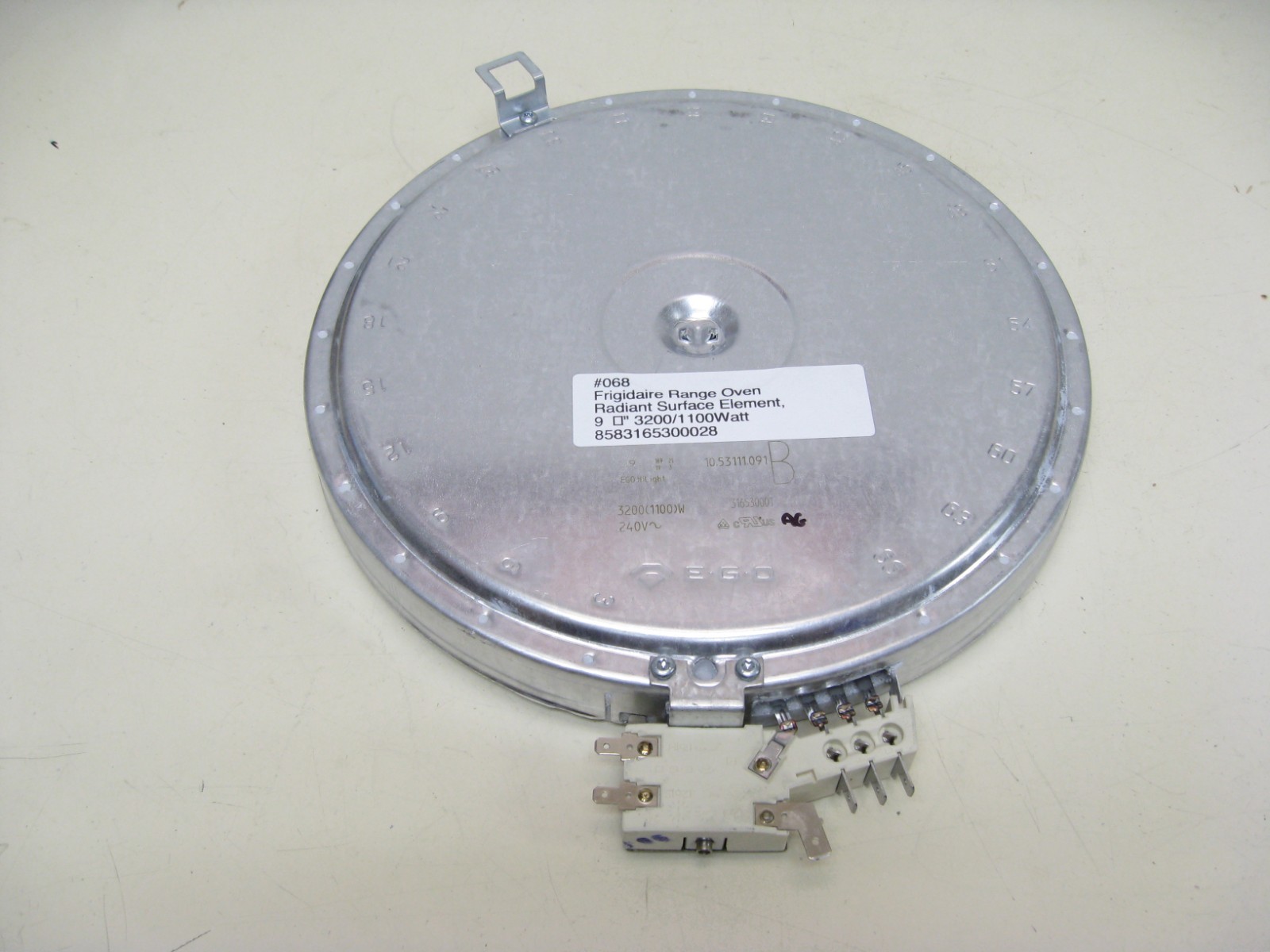 Frigidaire Range Oven Radiant Surface Element, 9 ⅞” 3200/1100W 8583165300028