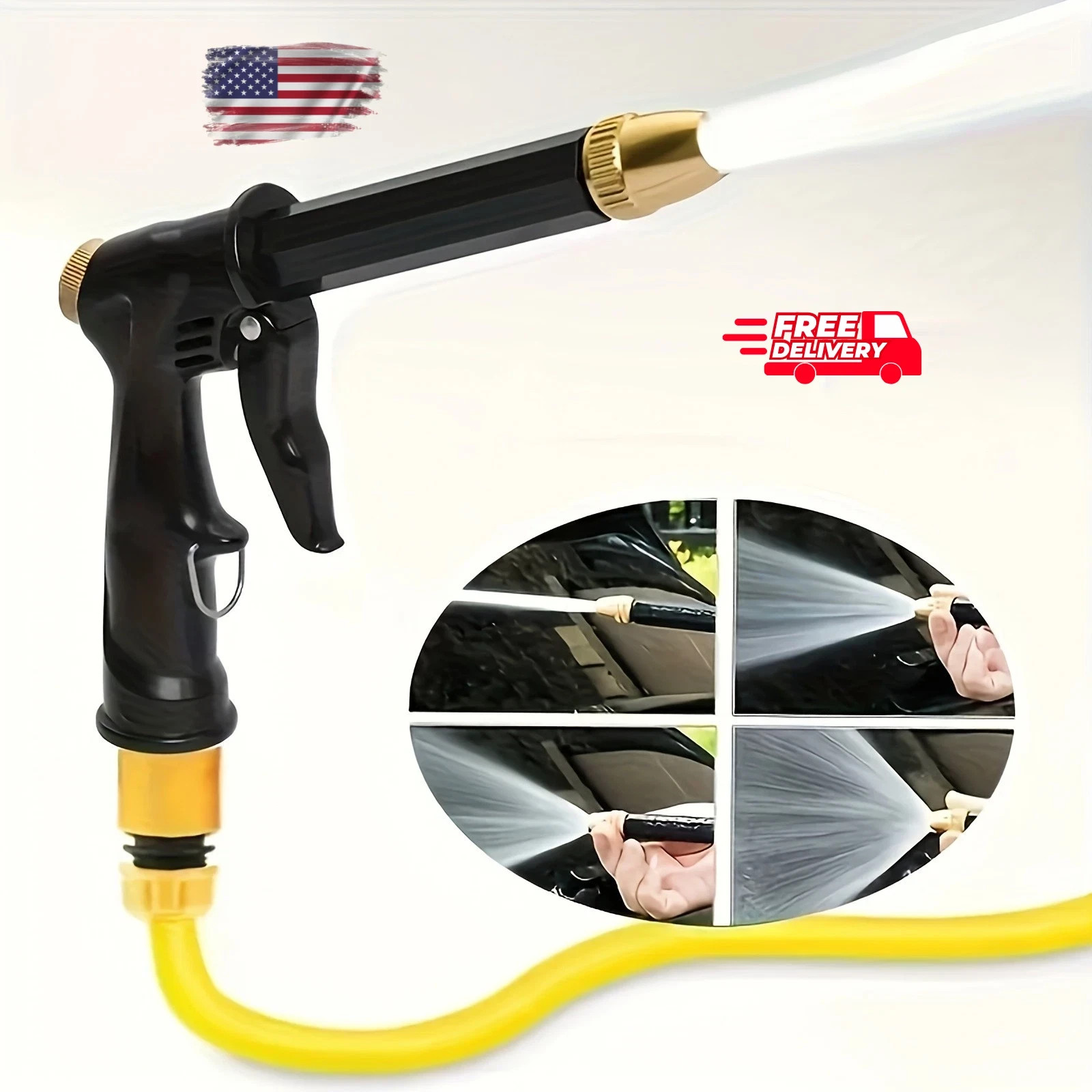 High Pressure Adjustable Garden Hose Spray Gun Nozzle for Car Wash / Watering