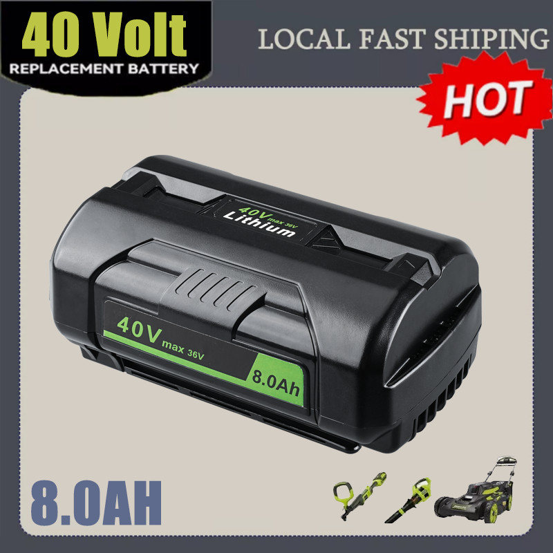 2PCS 8.0Ah 40V Battery For Ryobi 40Volt 8Ah High Capacity Lithium OP4050 OP40602