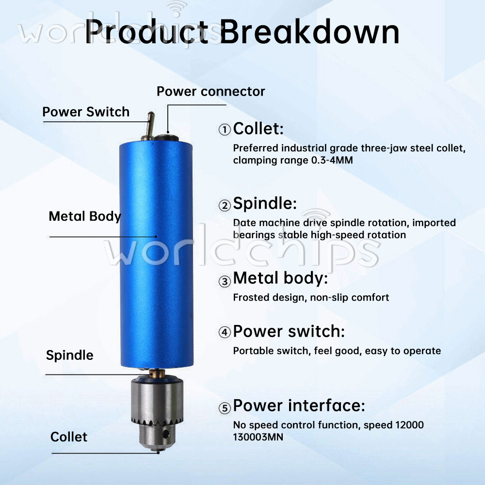 Handheld Mini Metal Electric Grinder Polishing Engraving Stepless Speed Control