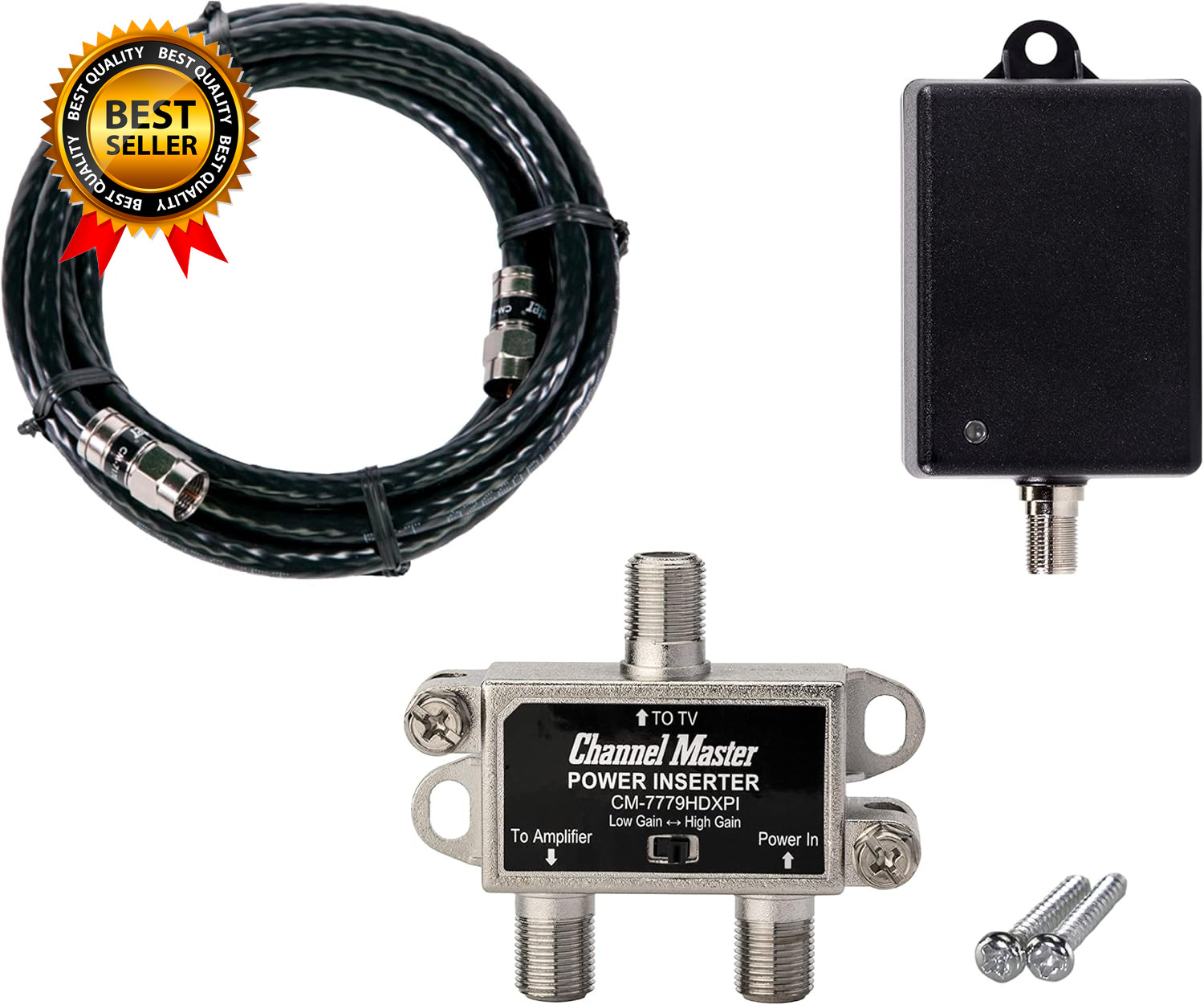 TV Antenna Preamp 1-1-Port TV Antenna Pre-Amplifier Built-In LTE Filter 17-30Db