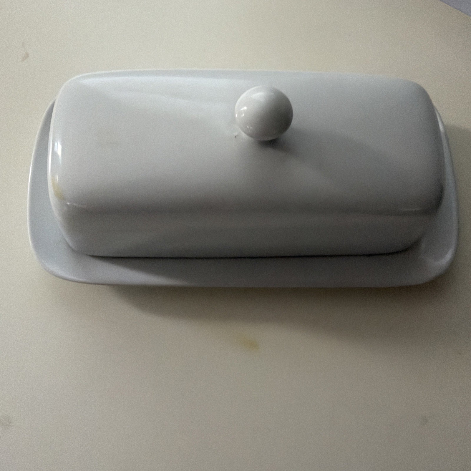 DASH OF THAT~ Covered Butter Dish Ceramic White~one Stick~ NEW