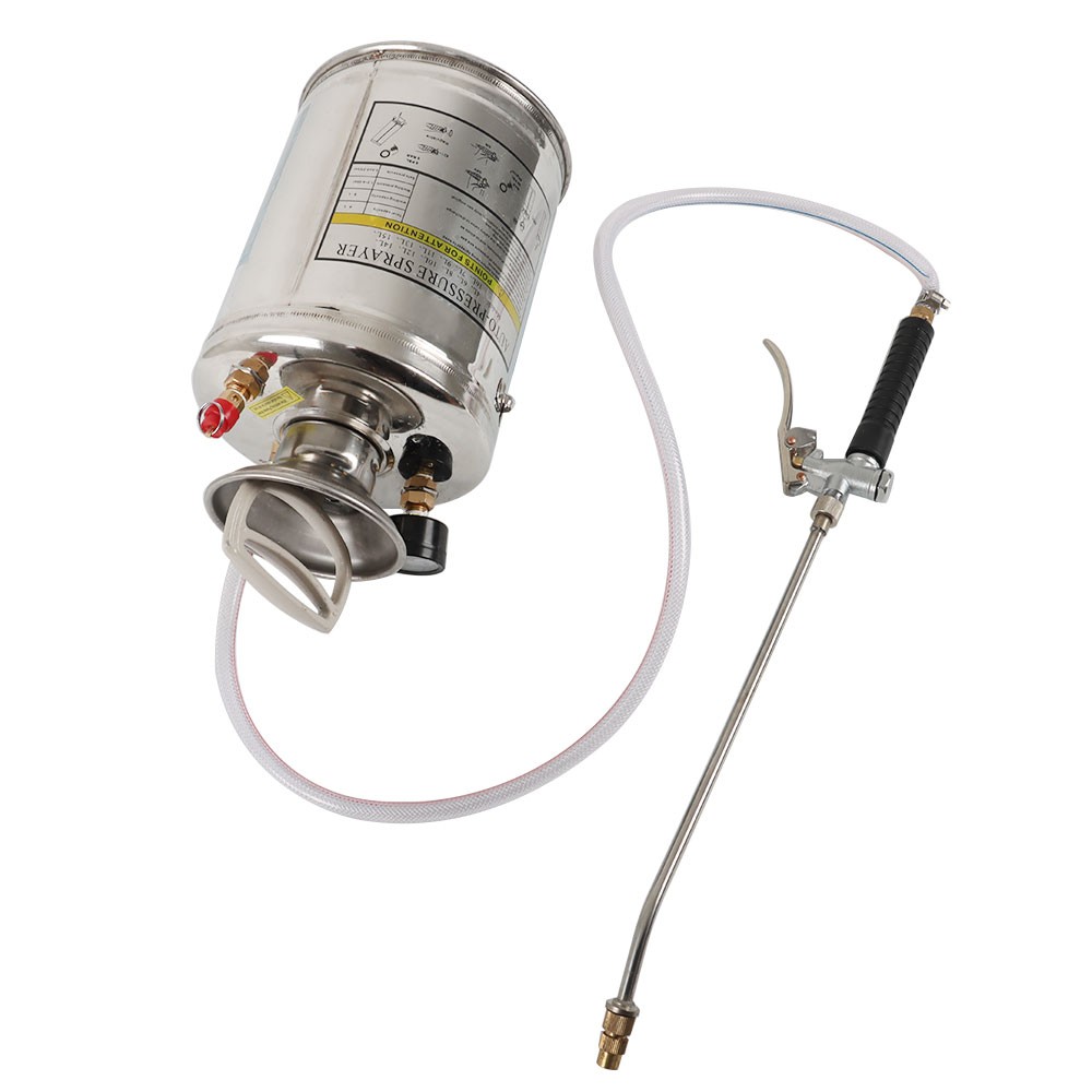 1Gallon 4L Stainless Steel Sprayer w/3′ Hose for Pesticide Clean and Sanitizing