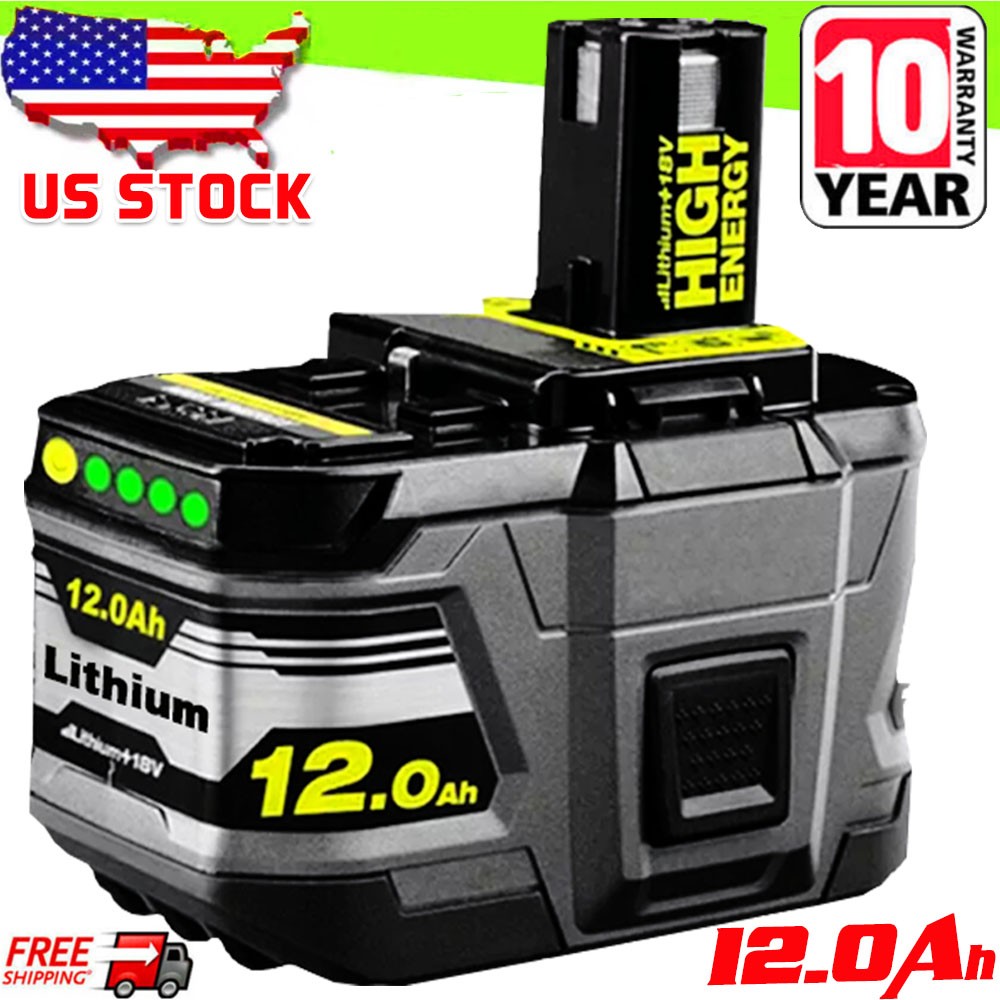 12.0Ah 12Ah For RYOBI P108 18V One Plus High Capacity Battery 18Volt Lithium-Ion