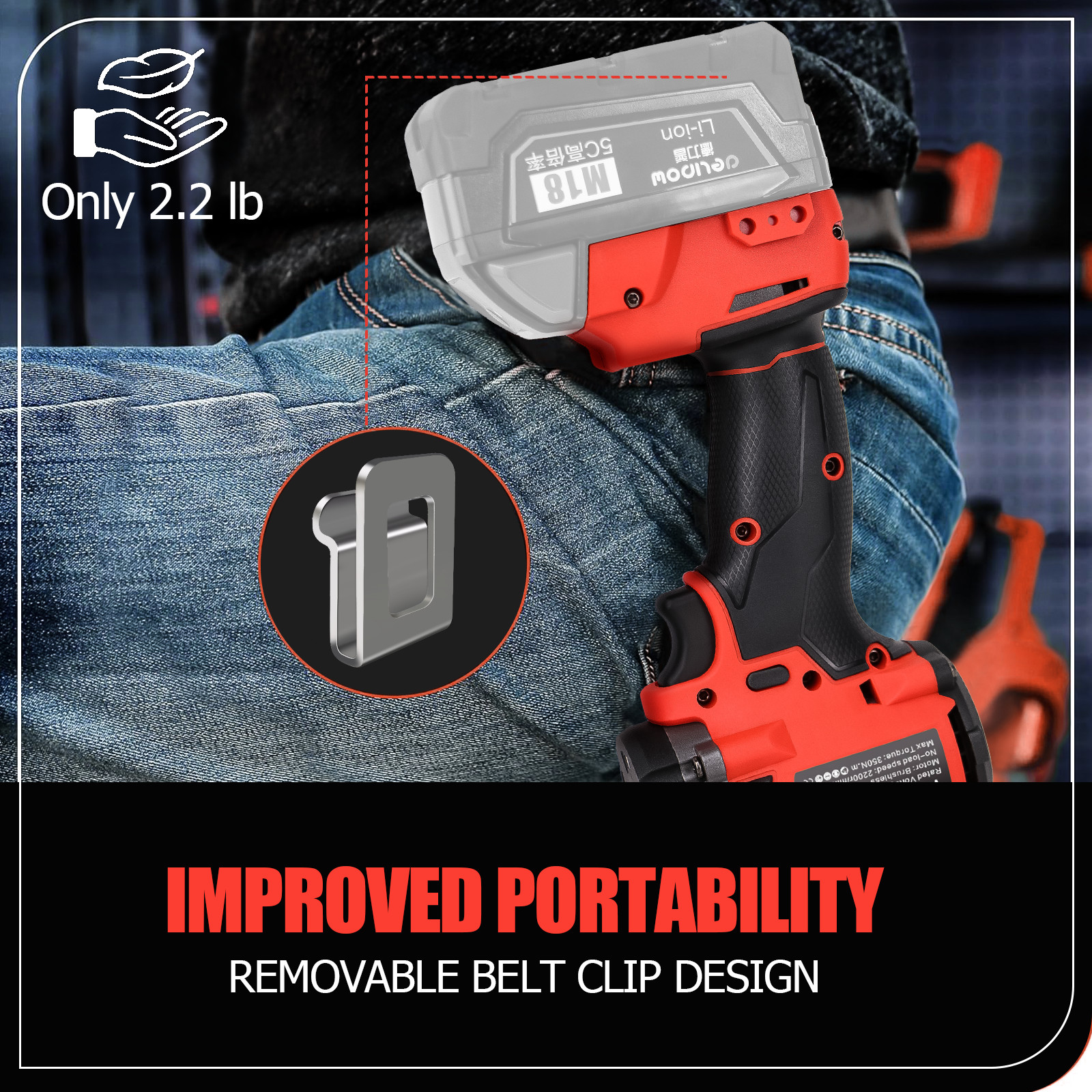 Compatible Milwaukee M18 Lithium-Ion Cordless 1/4″ Hex Impact Driver Brushless