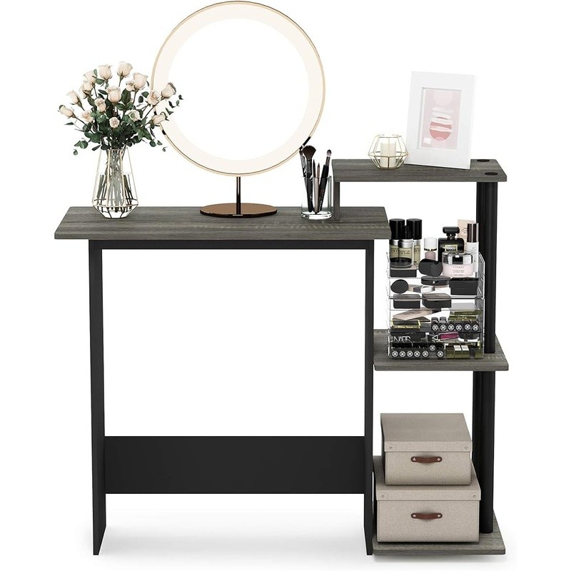 Compact Computer Desk W/ 3 Open Shelves Home Office Study Gaming Setup New
