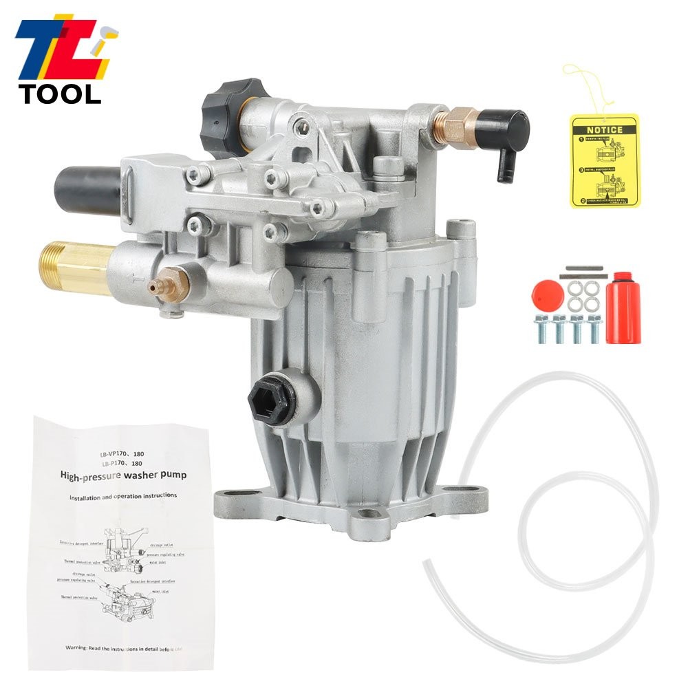 Pressure Washer Pump Horizontal 3/4″Shaft – MAX 3000 PSI Oil Sealed 2.5 GPM