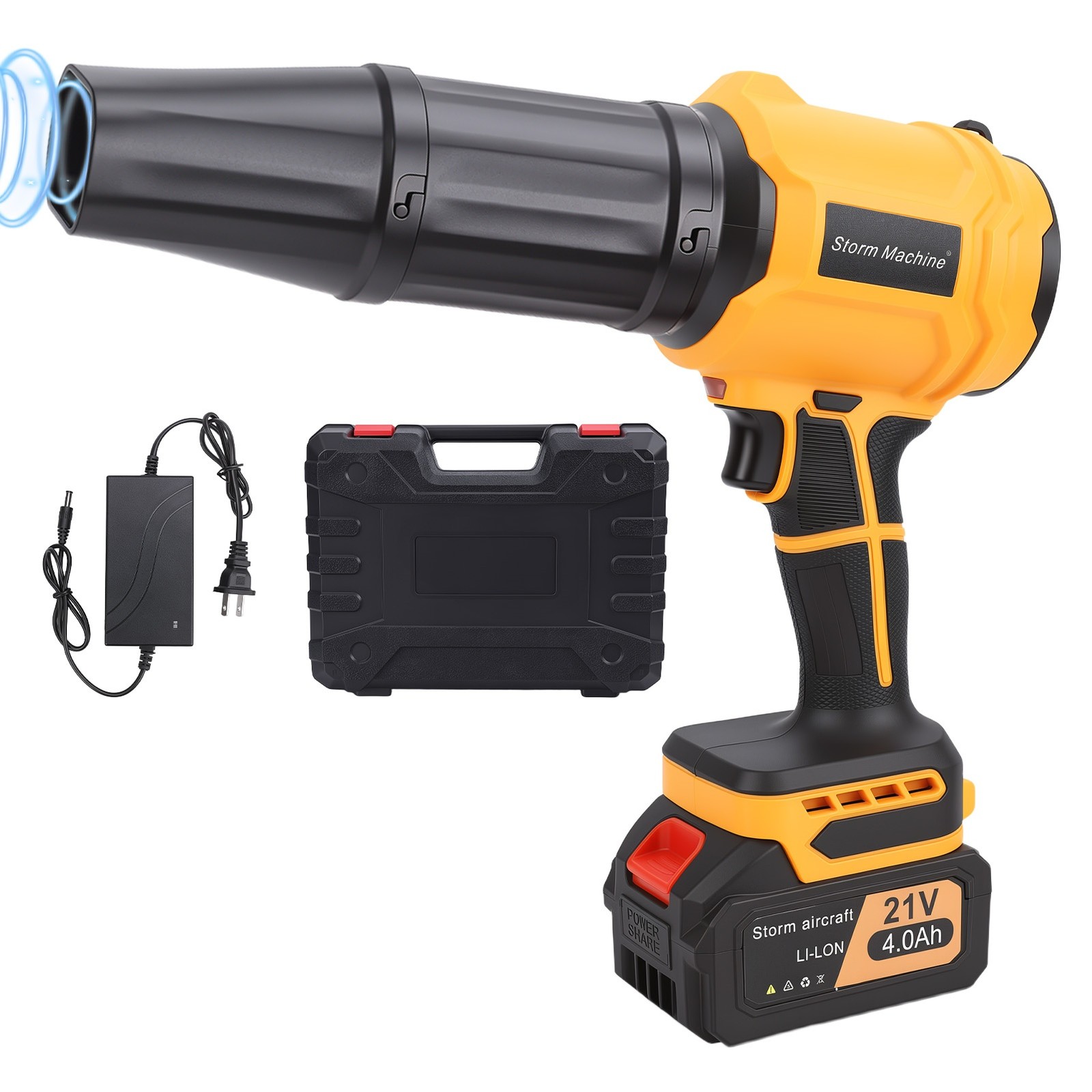 Portable Cordless Leaf Blower with Battery Charger 30000RPM Handheld 300W