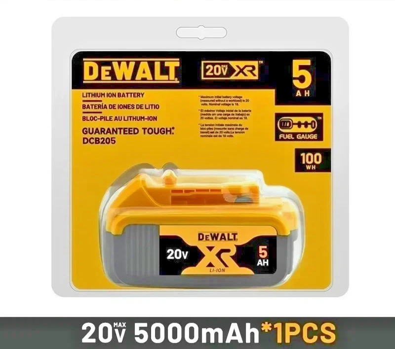 DEWALT 20V MAX XR 5 Ah Lithium Ion Battery Premium High Capacity (DCB205-2)