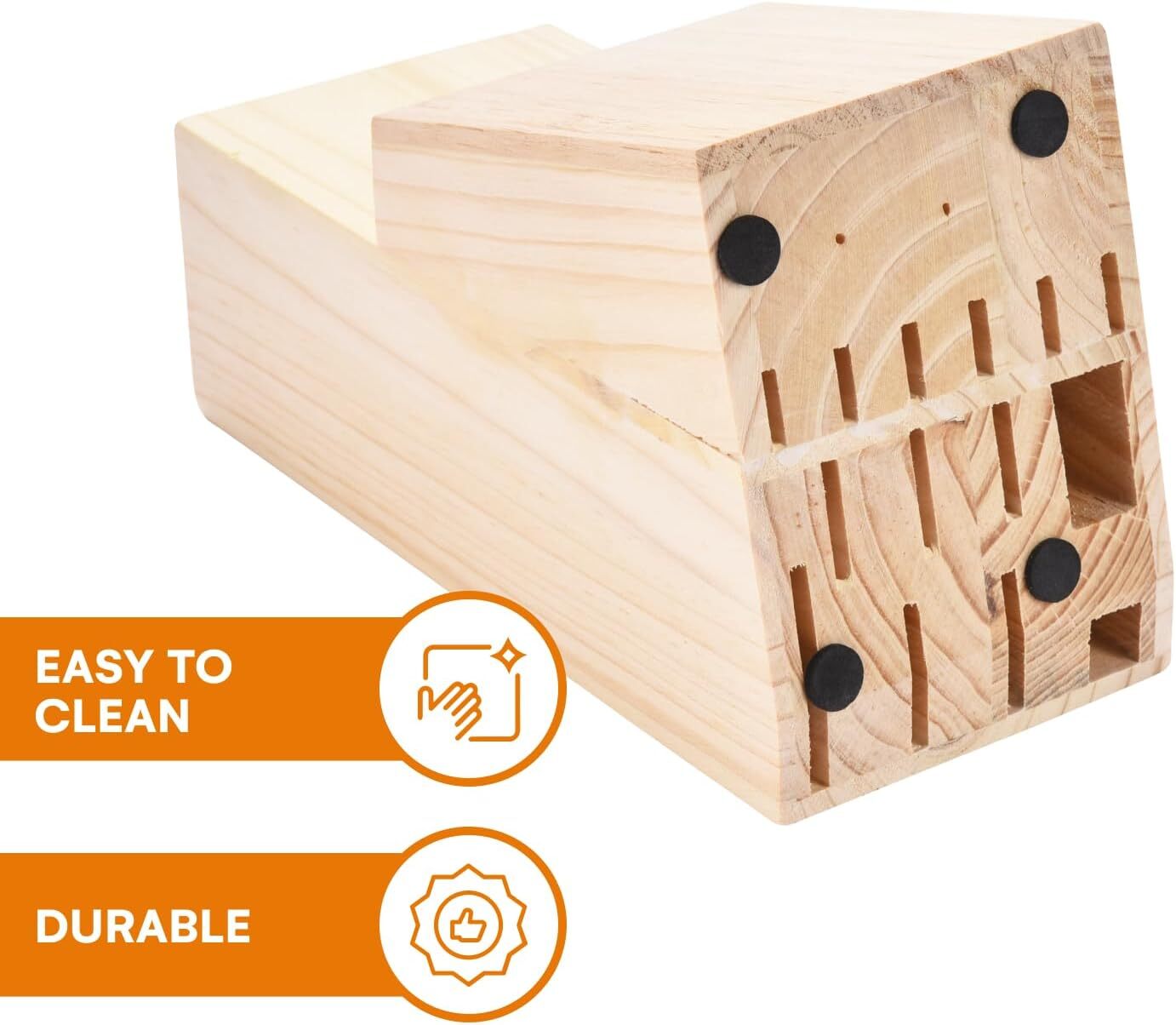 NEW 15-PIECE KITCHEN KNIFE WOOD BLOCK SET STAINLESS STEEL