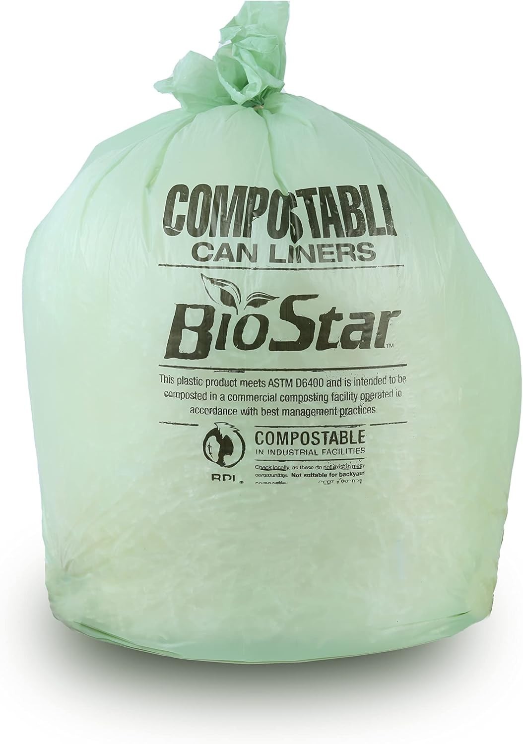 Plasticplace 20-30 Gallon Clear Compostable Trash Bags, 1.0 Mil, (75 Count)
