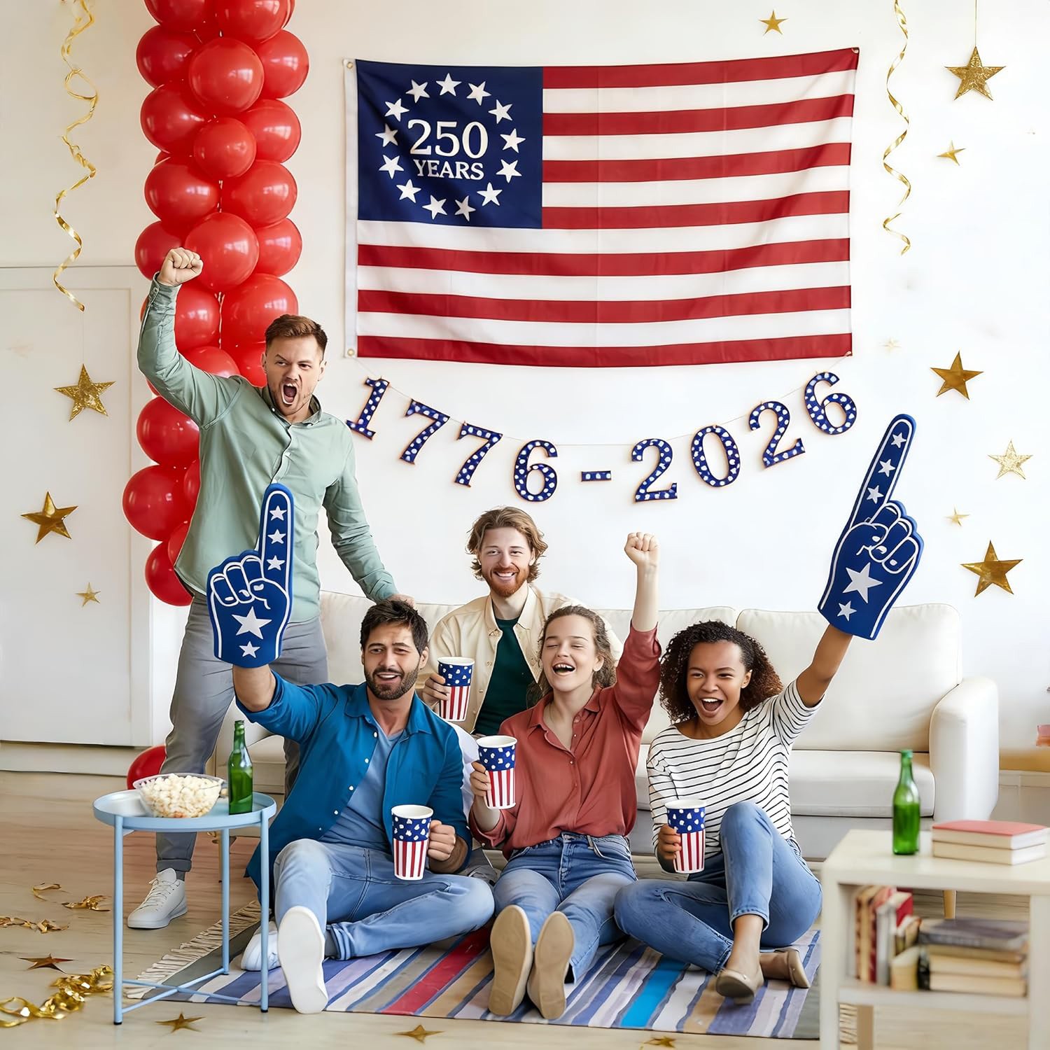 3×5 Ft 250 Year American Anniversary Flag 1776-2026 USA 250th Years Banner Decor