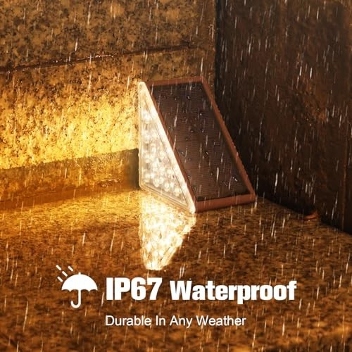 Solar Step Lights Outdoor 6 Pack 80 Lumens 13 LED Waterproof IP67 Stair
