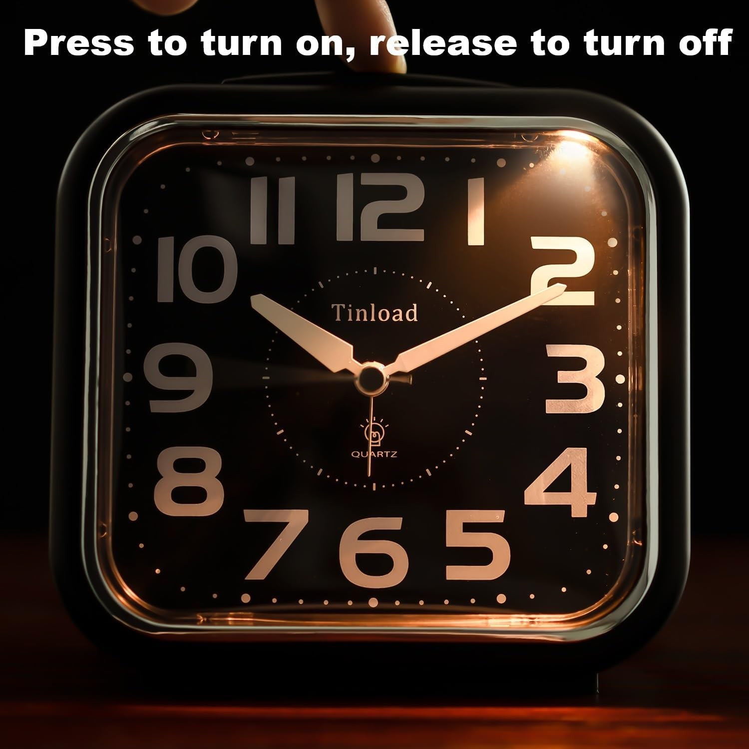 5.5″ Large Analog Alarm Clock Silent Non Ticking, Gentle Wake, Beep Sounds,Black