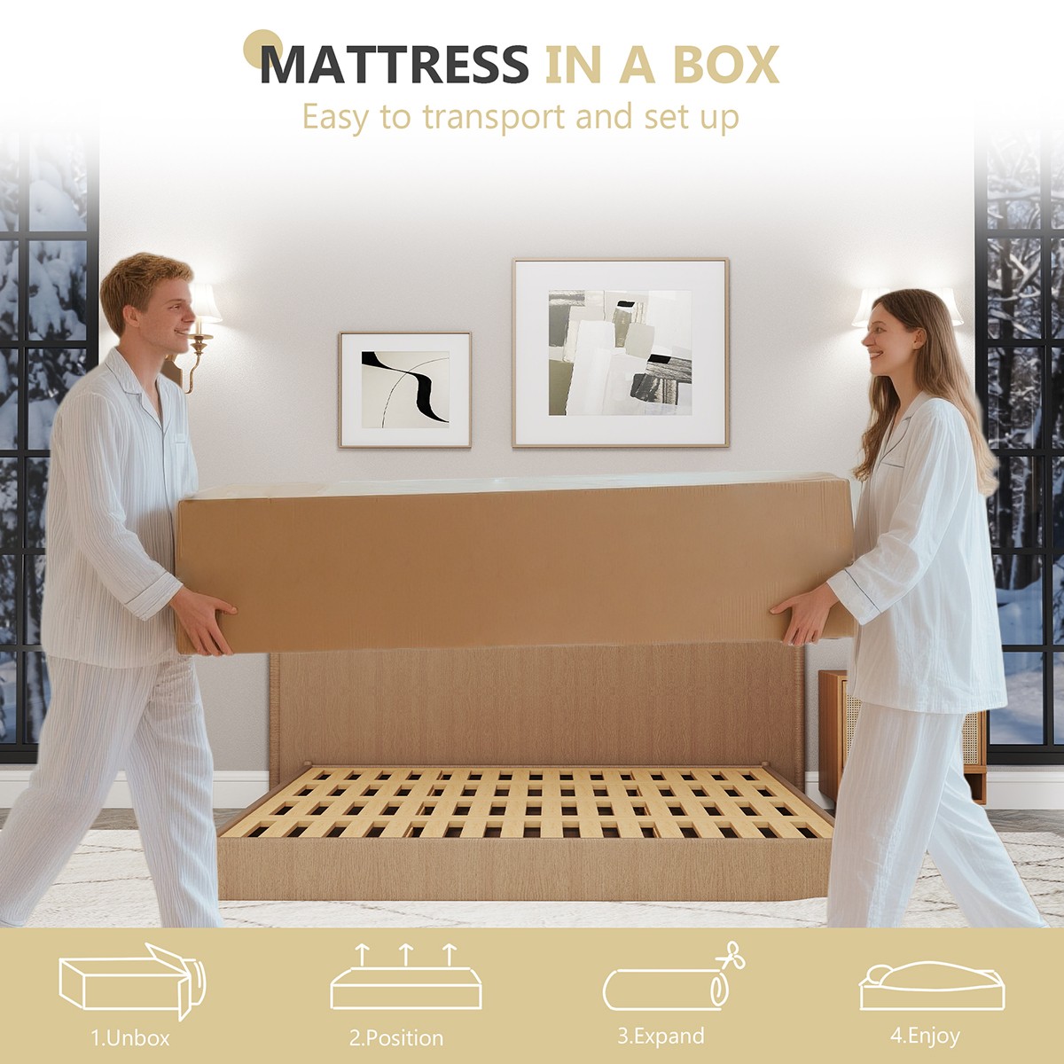 14 Inch Queen Size Mattress Gel Memory Foam Hybrid Pocket Spring In A Box
